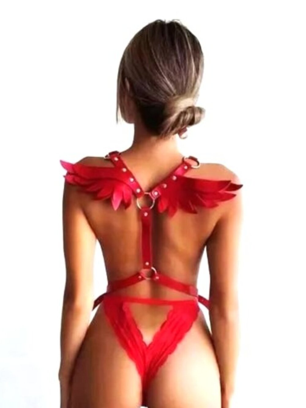 Angle Wings Harness Leather Erotica Fetish Bondage BDSM Role Play Cosplay Rave